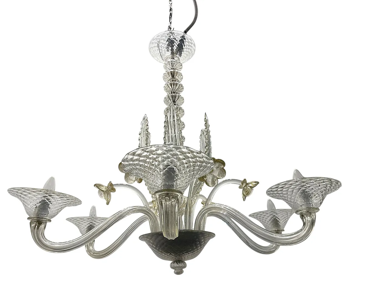 Large Venetian Murano Glass Chandelier, 1960s 1