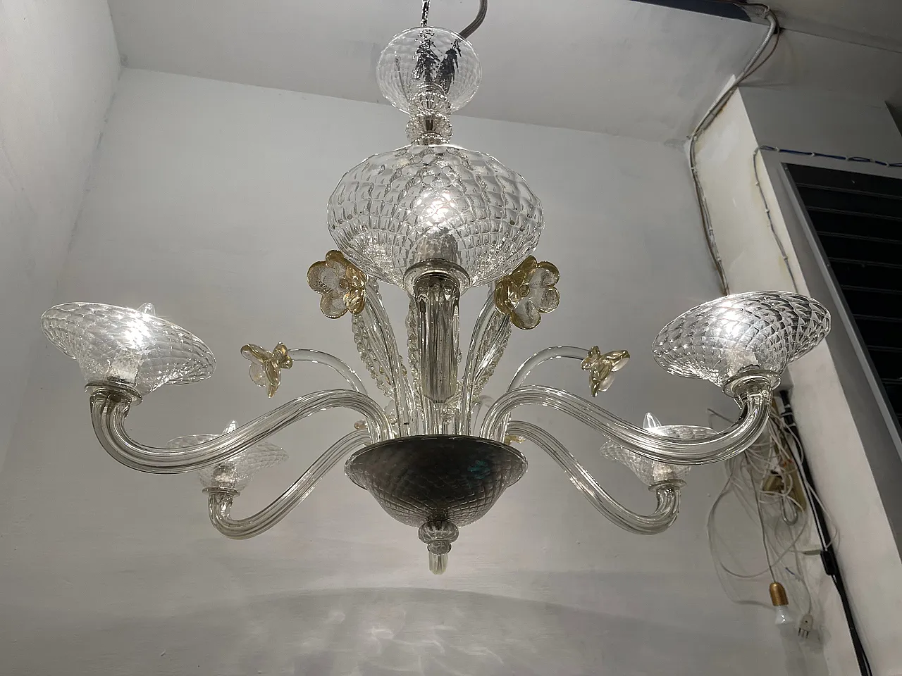 Large Venetian Murano Glass Chandelier, 1960s 3