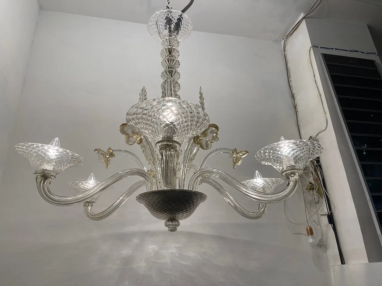 Large Venetian Murano Glass Chandelier, 1960s 4