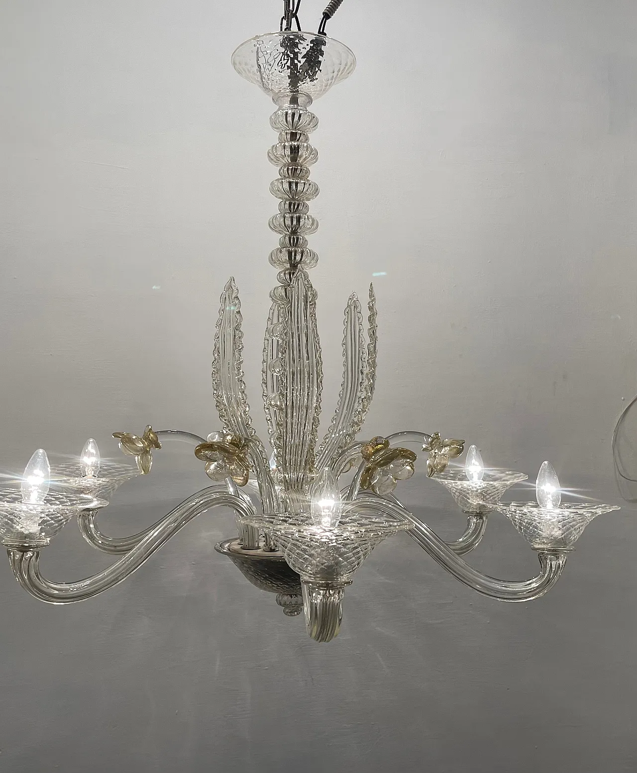 Large Venetian Murano Glass Chandelier, 1960s 6