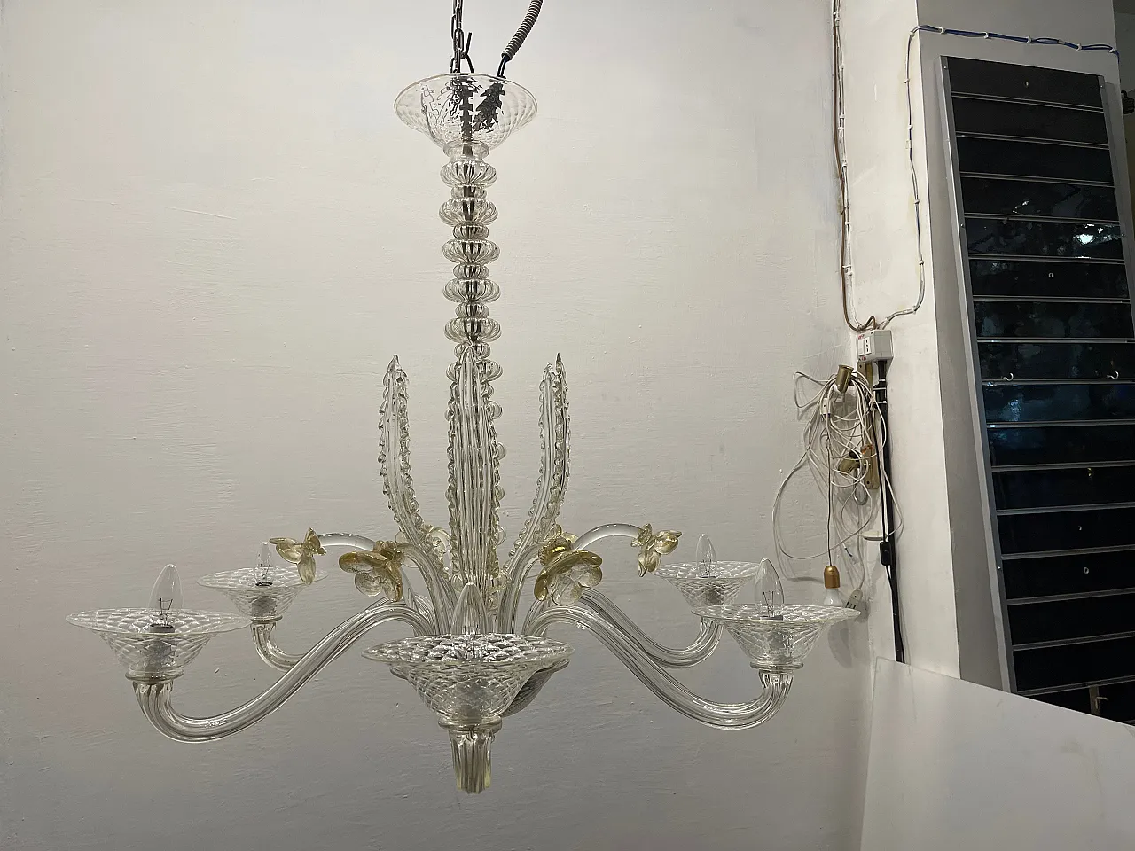 Large Venetian Murano Glass Chandelier, 1960s 8