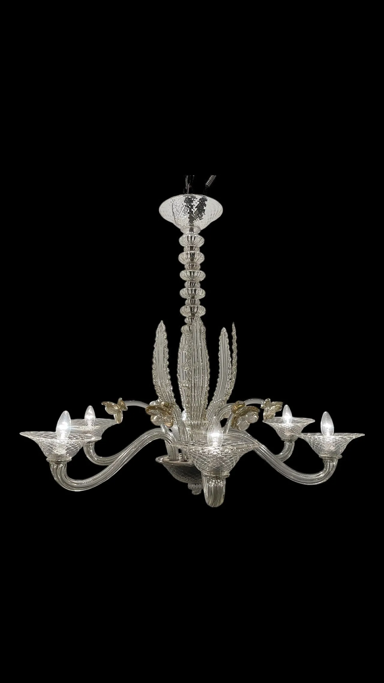 Large Venetian Murano Glass Chandelier, 1960s 11