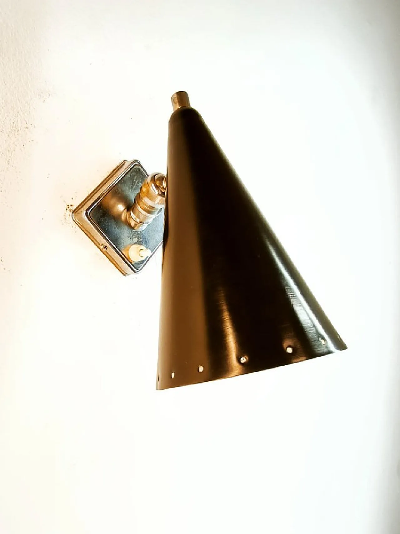 Wall light with adjustable joint and switch on base, 1960s 1