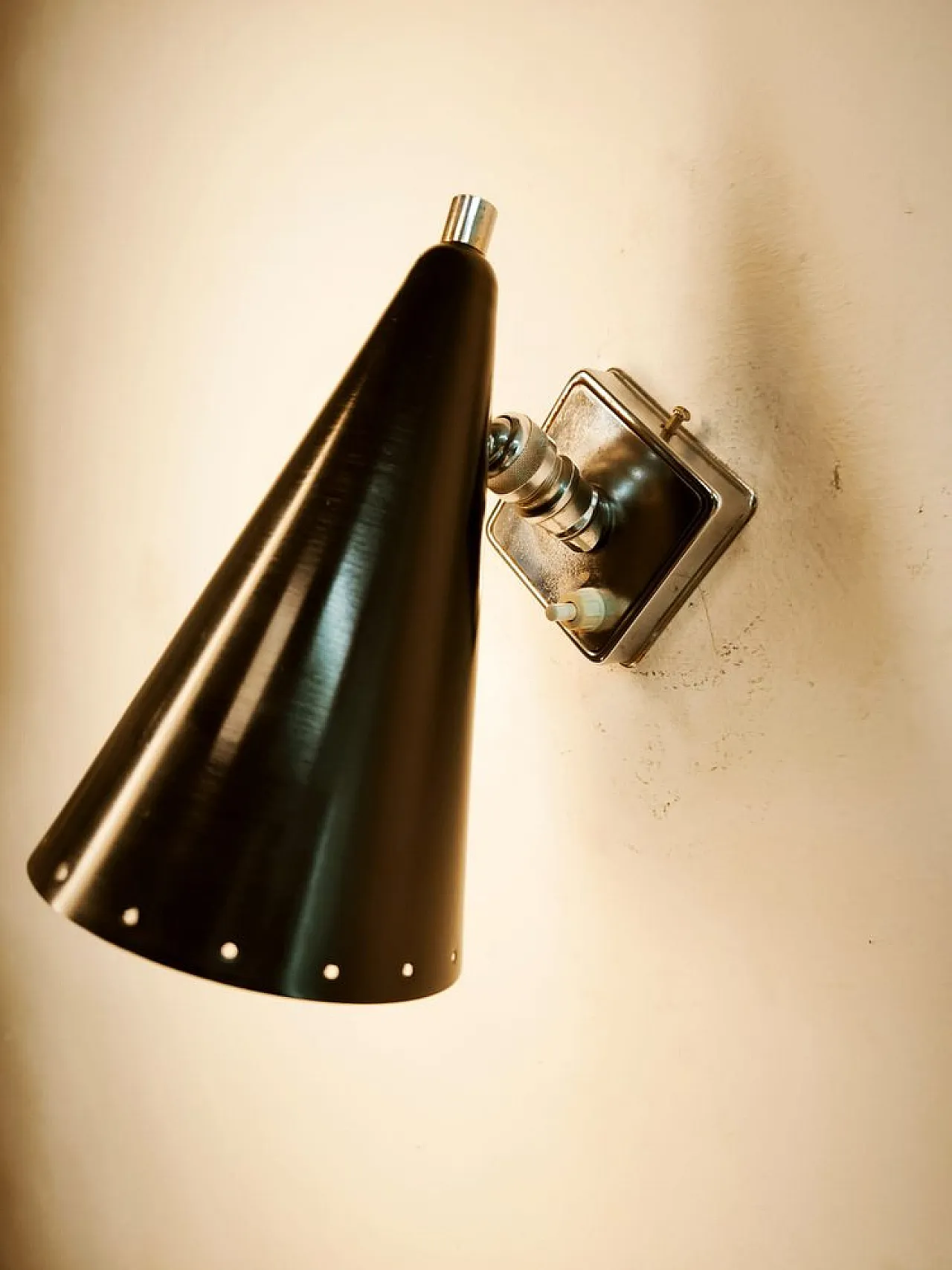 Wall light with adjustable joint and switch on base, 1960s 4