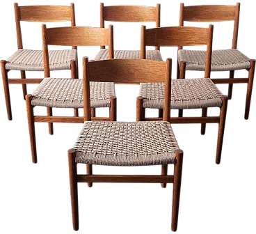 6 Ch40 chairs by Hans Wegner for Carl Hansen & Son, 1960s