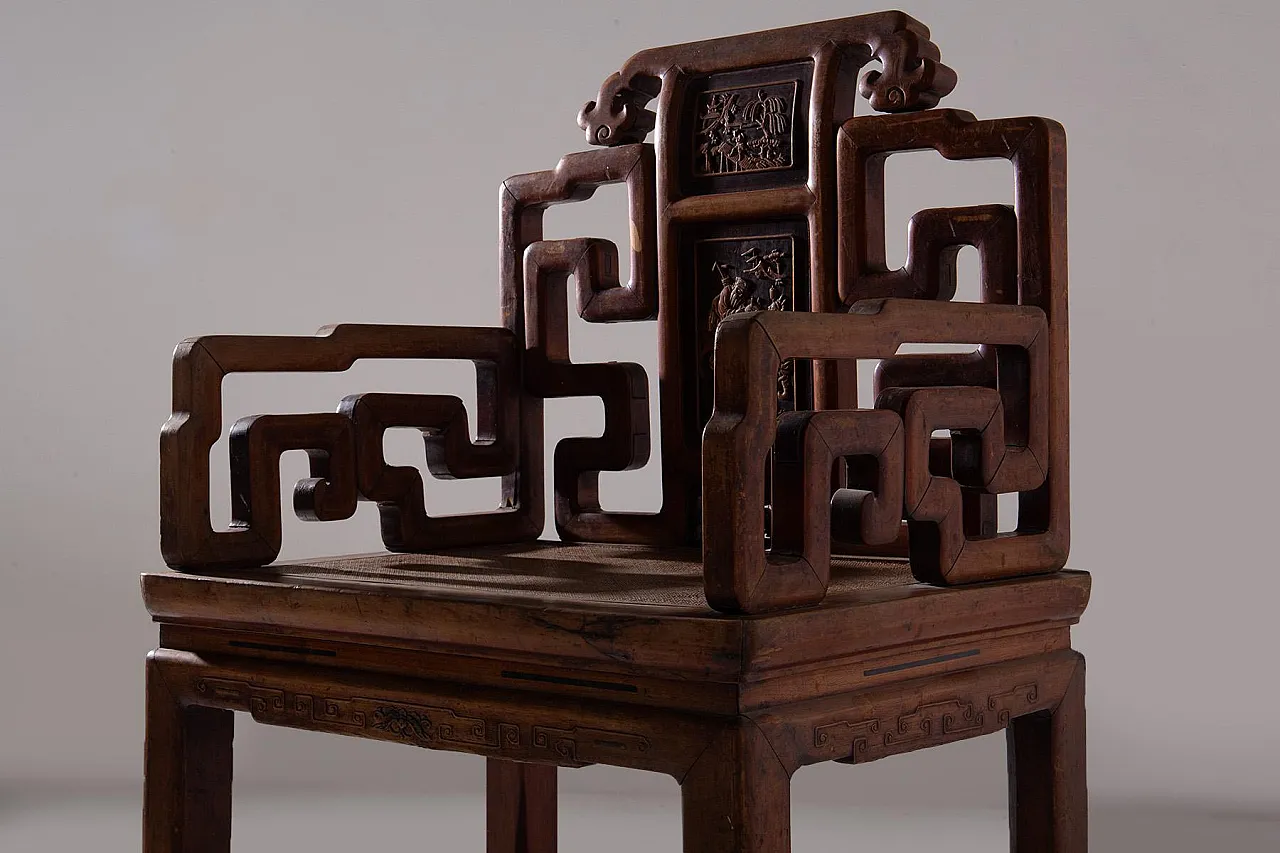 Chinese traditional Qing style wooden armchair, early 20th century 2