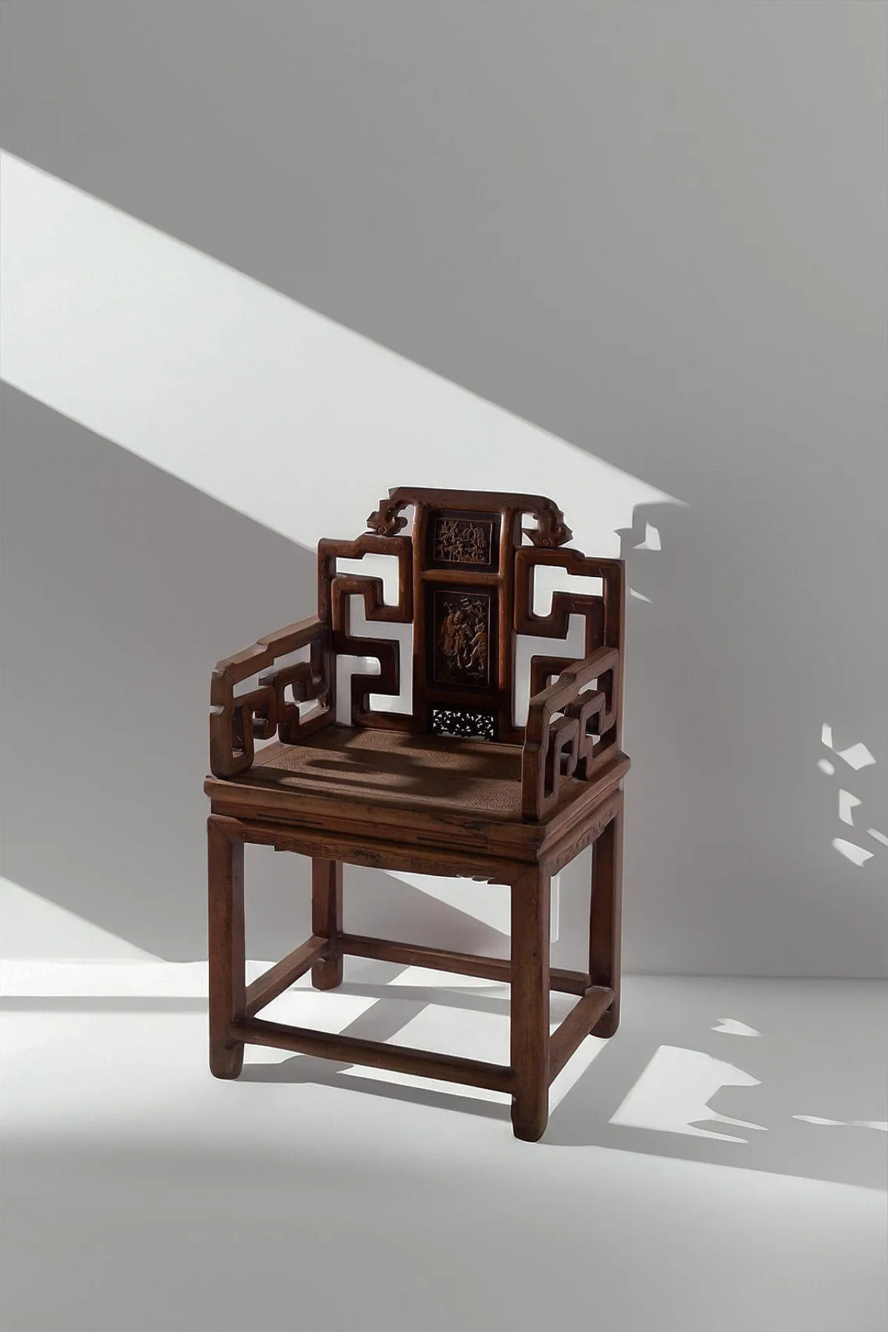 Chinese traditional Qing style wooden armchair, early 20th century 4