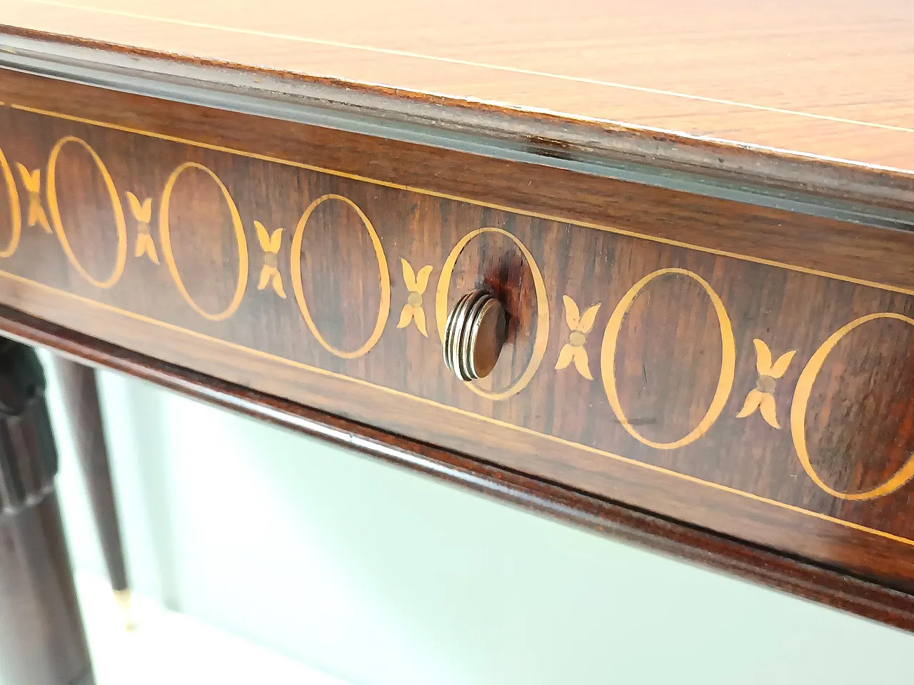 Large Canaletto Walnut Console Table attr. to Paolo Buffa with Two Drawers 14