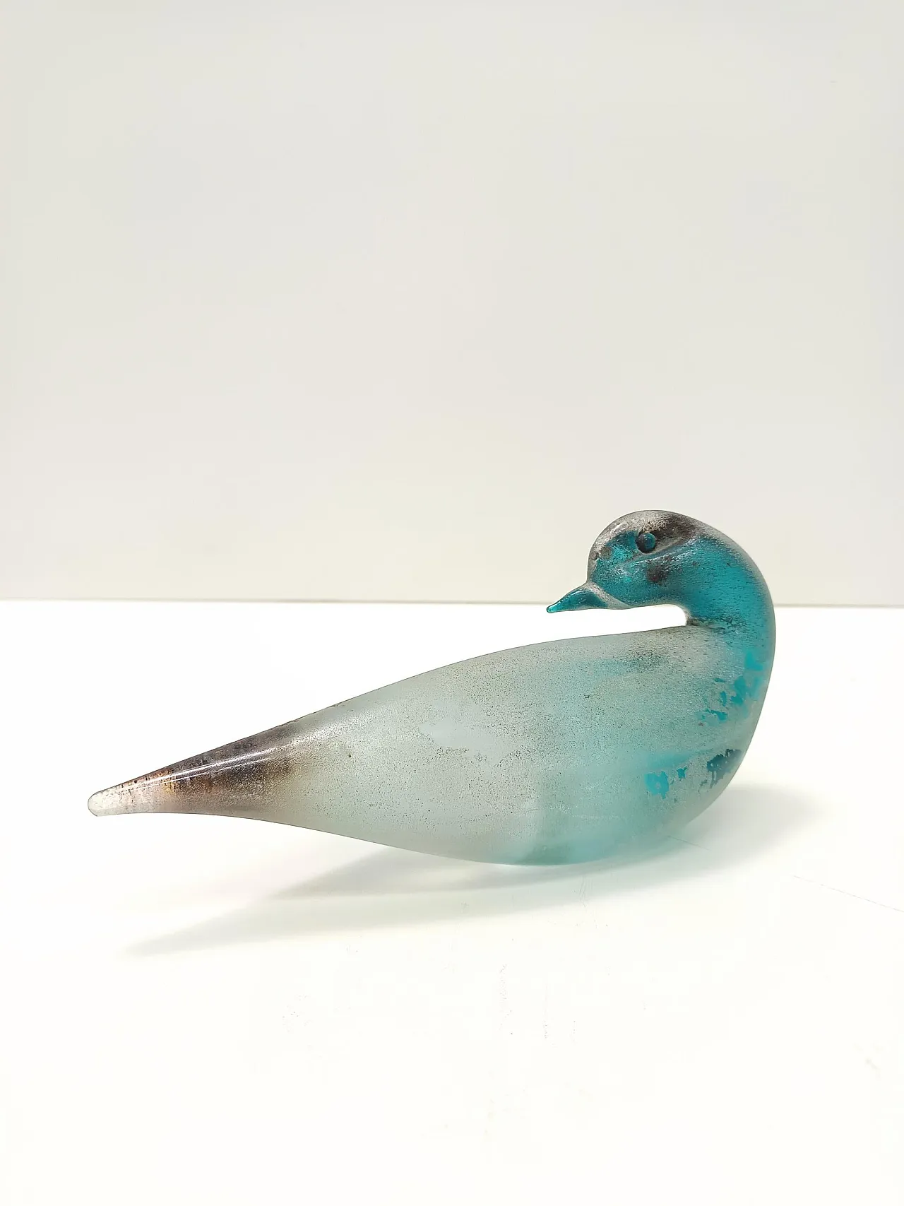 Teal Scavo Glass Bird by Gino Cenedese, 60s 5