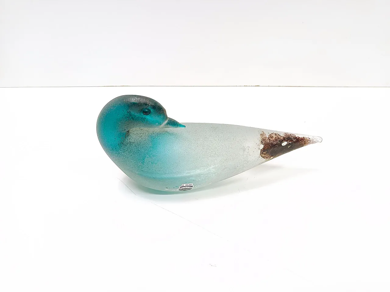 Teal Scavo Glass Bird by Gino Cenedese, 60s 6