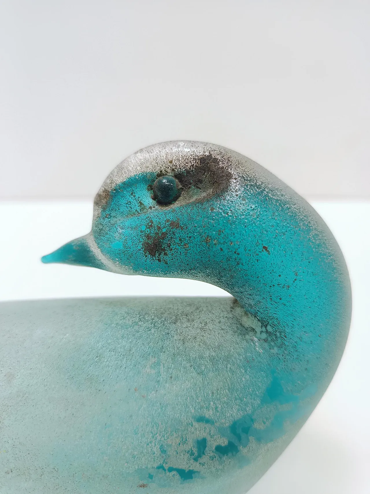 Teal Scavo Glass Bird by Gino Cenedese, 60s 9