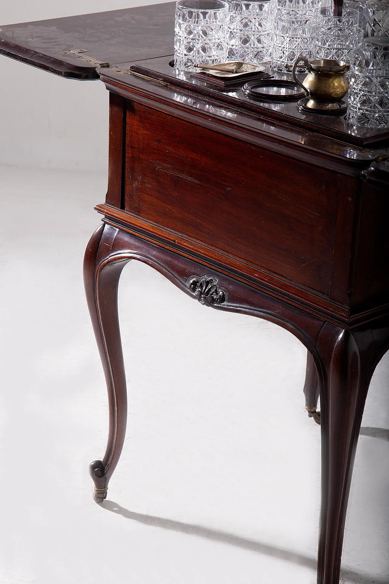 English foldable bar cabinet in wood, 19th century 5