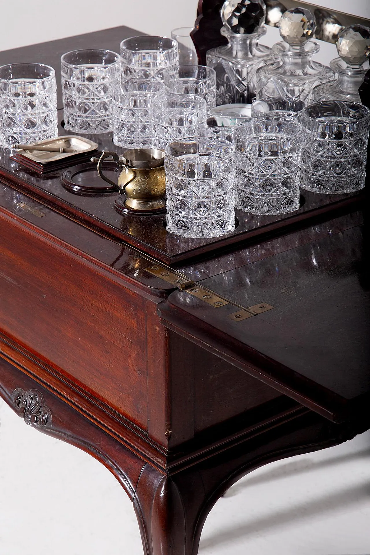 English foldable bar cabinet in wood, 19th century 7