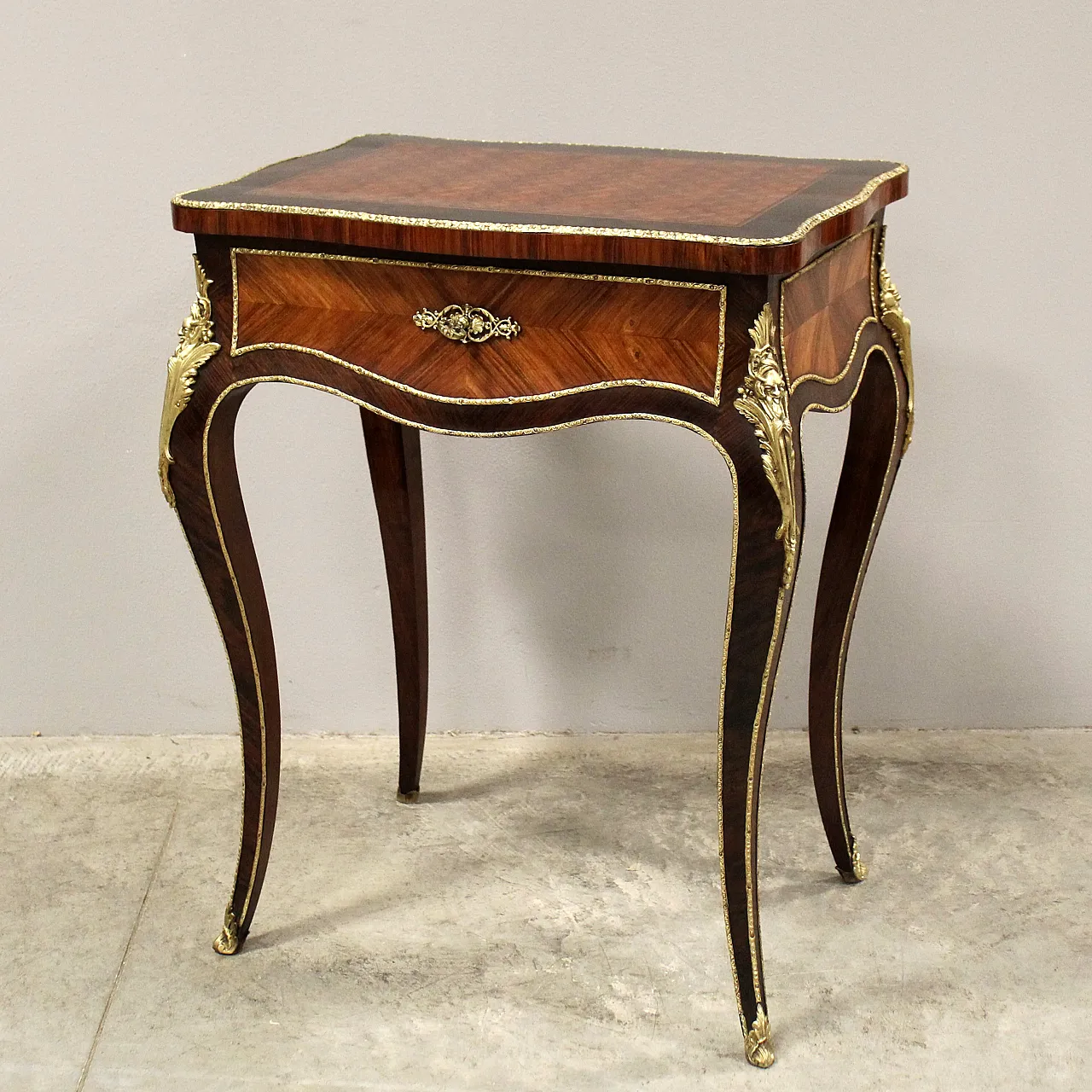 Napoleon III inlaid vanity table with gilded bronzes, 19th century 1