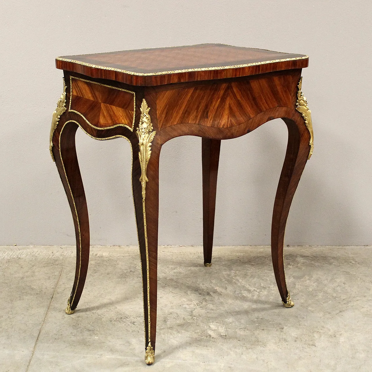 Napoleon III inlaid vanity table with gilded bronzes, 19th century 10