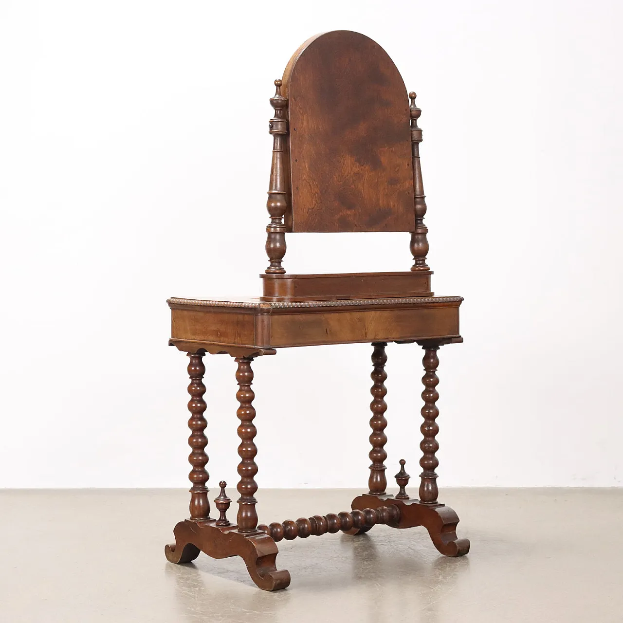 Louis Philippe Vanity Table in walnut with Drawers, 19th Century 8