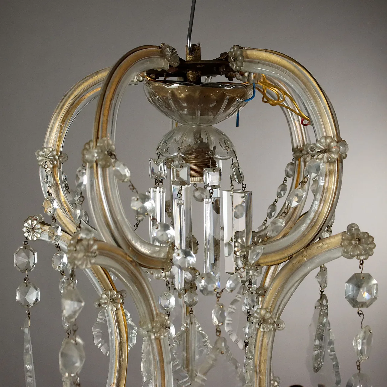 Chandelier Maria Theresa in glass, 20th century 3