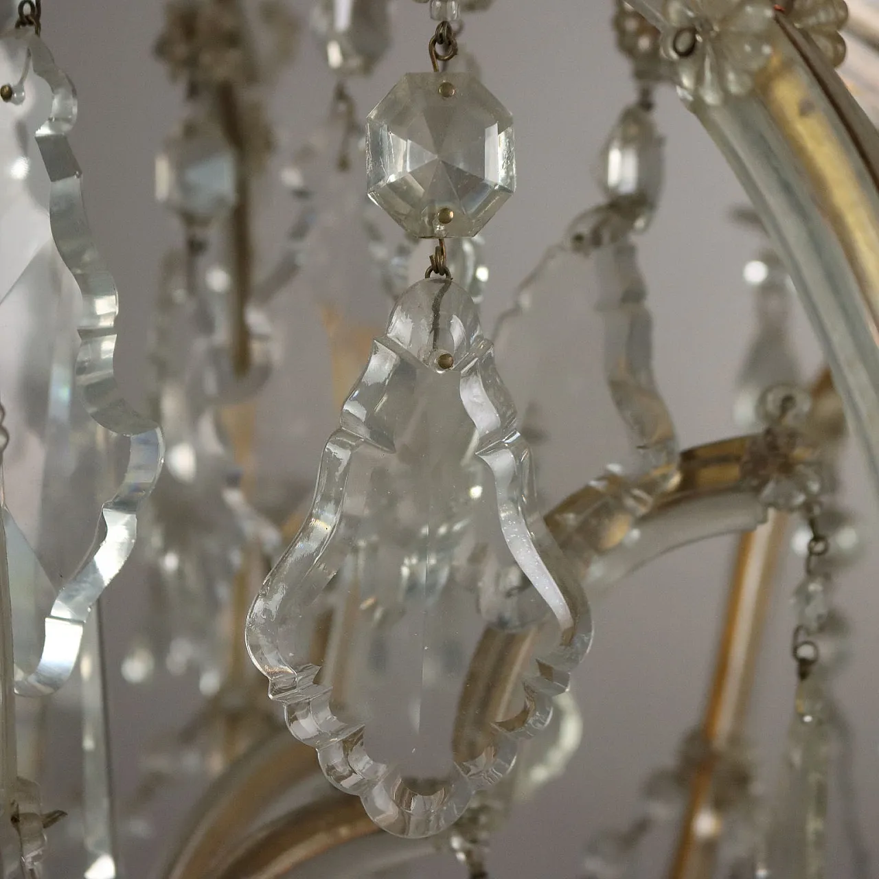 Chandelier Maria Theresa in glass, 20th century 6