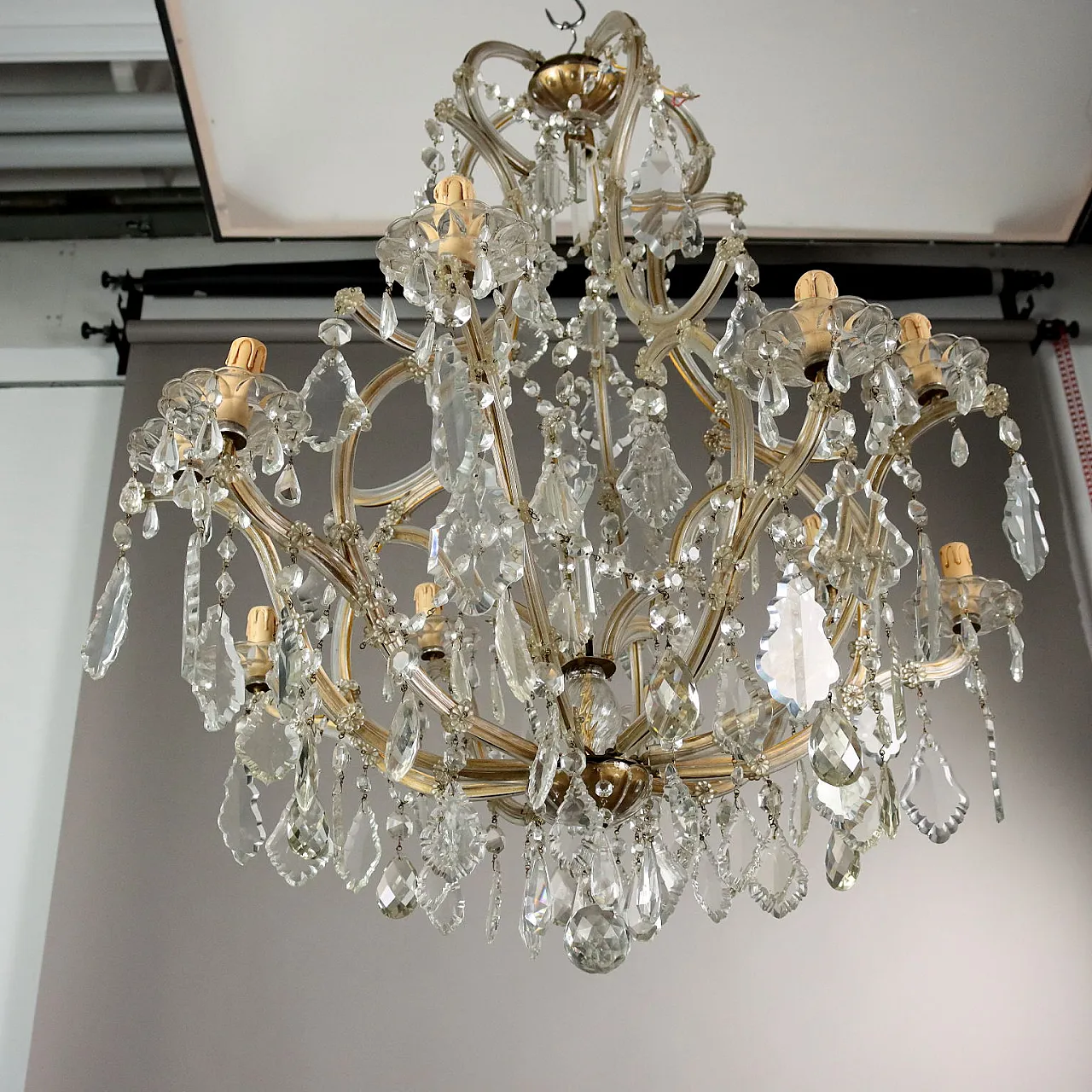 Chandelier Maria Theresa in glass, 20th century 8