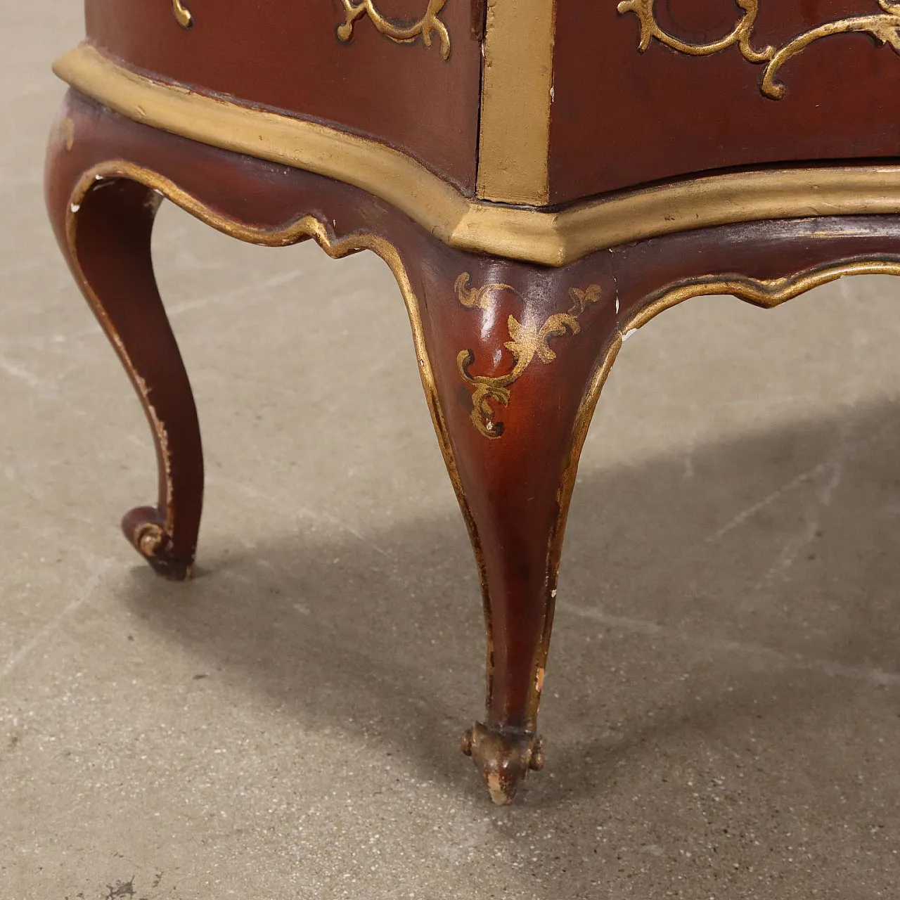 Side Bar cabinet Baroque style in lacquered & gilded wood, 20thCentury 7