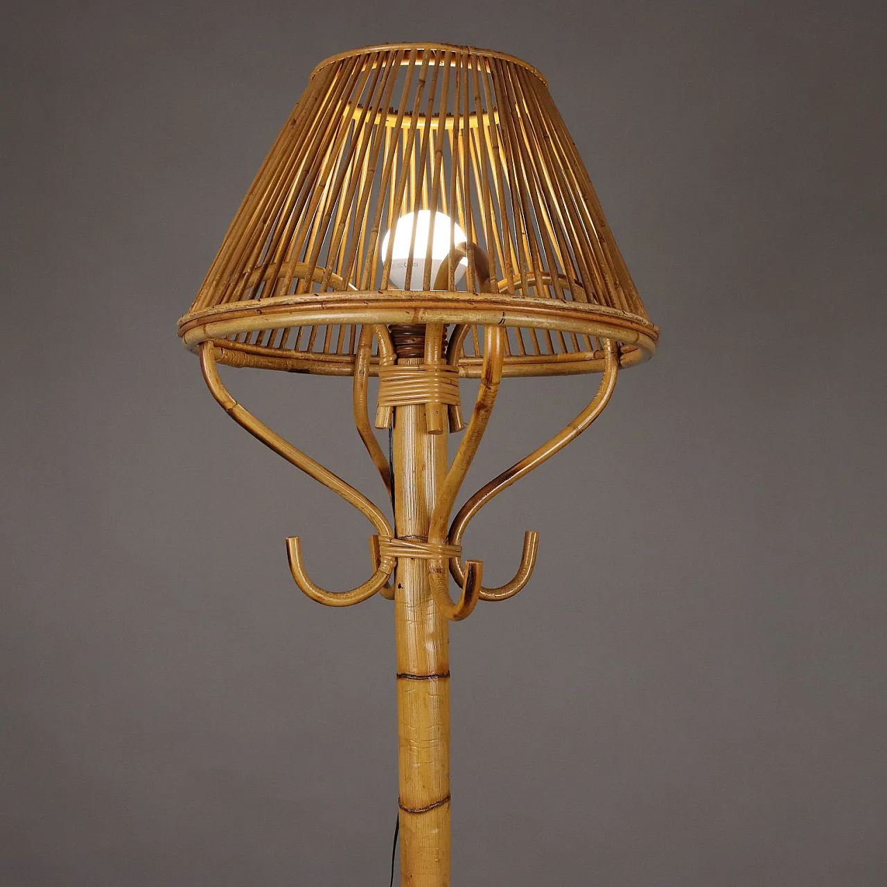 Floor lamp bamboo, 1970s 3