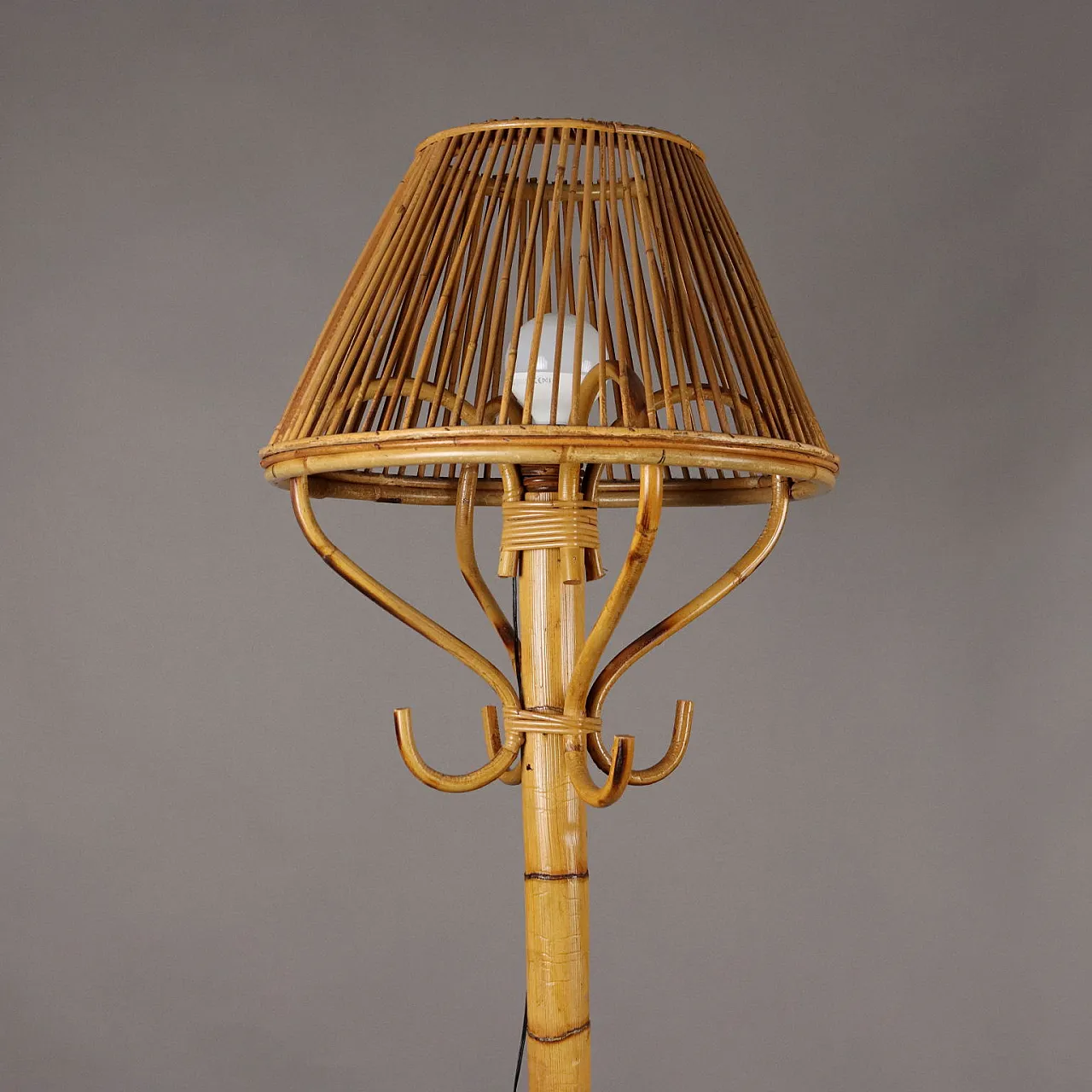 Floor lamp bamboo, 1970s 5