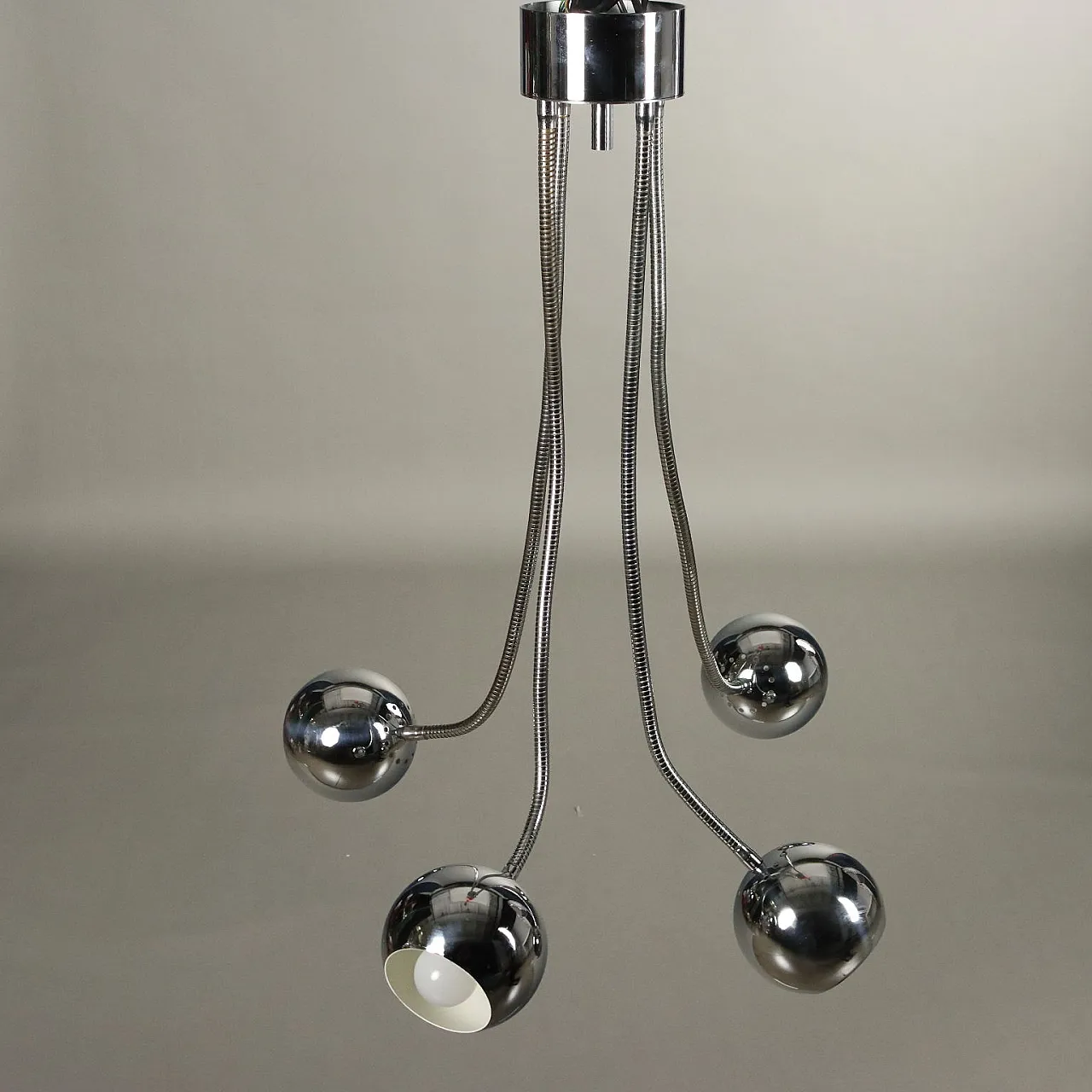 Ceiling lamp chromed metal, 1960s-1970s 8