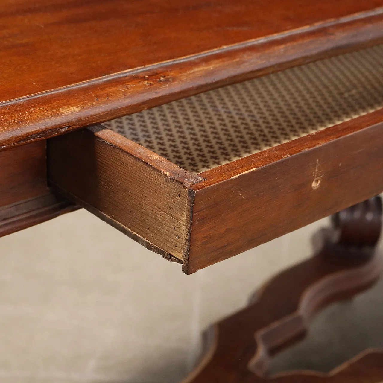 Poplar and walnut writing desk, early 20th century 5