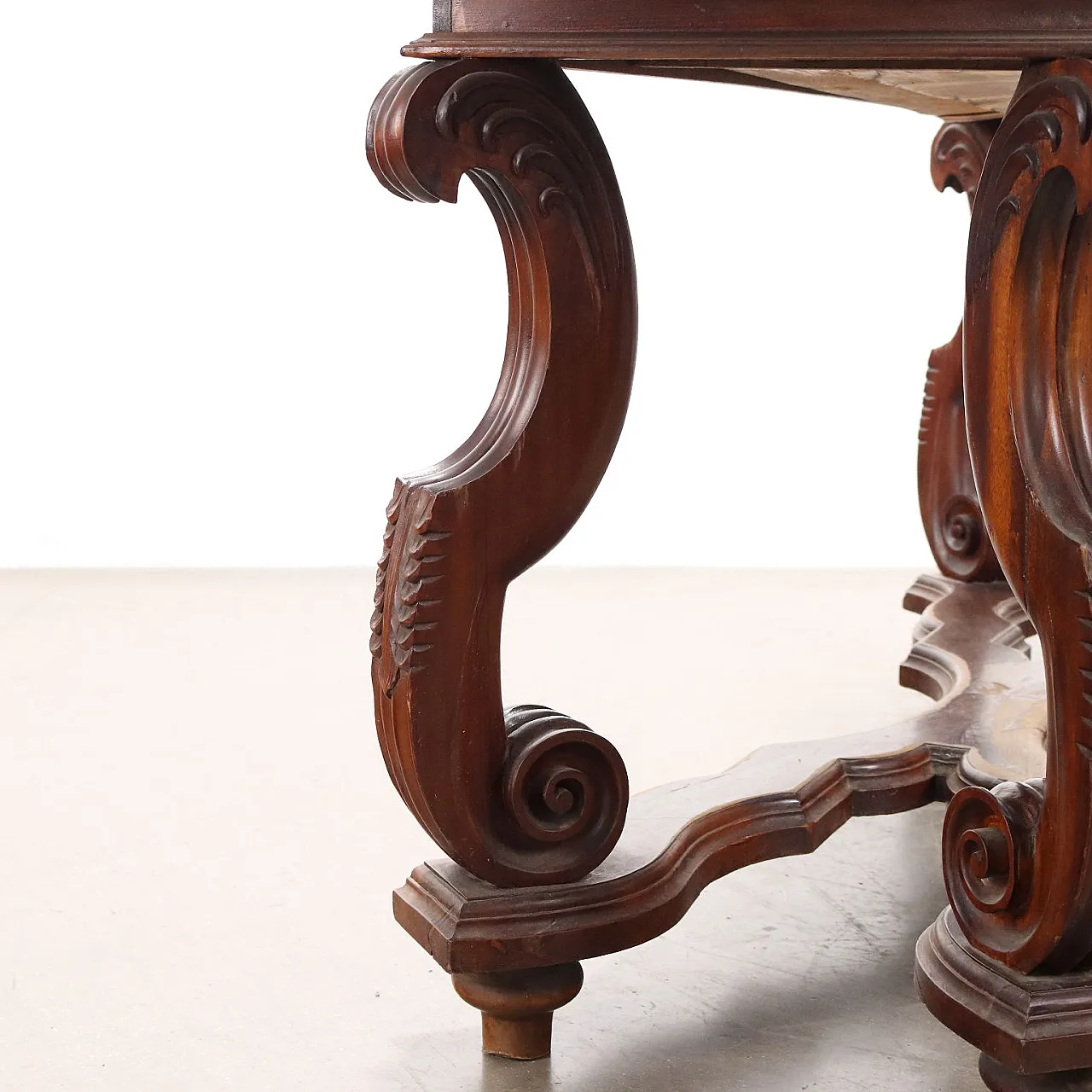 Poplar and walnut writing desk, early 20th century 6