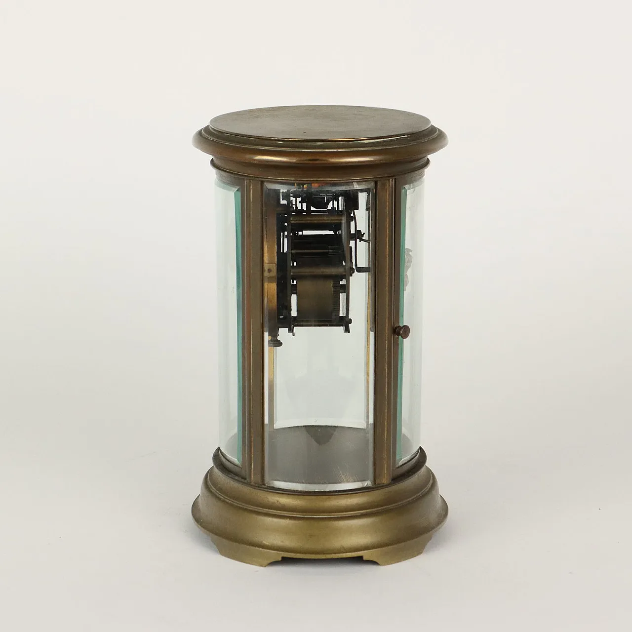 Bronze and glass table clock, 20th century 6