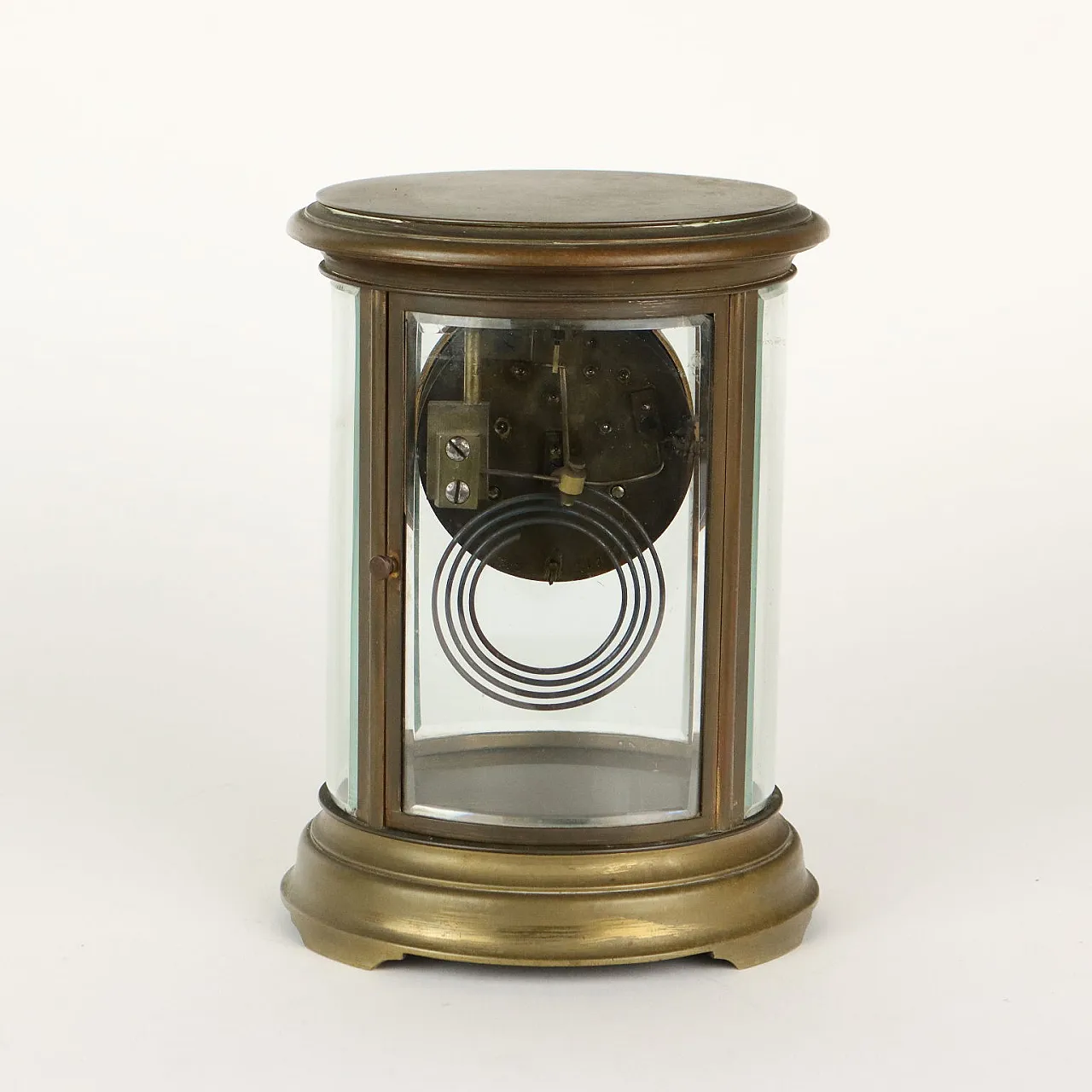 Bronze and glass table clock, 20th century 7