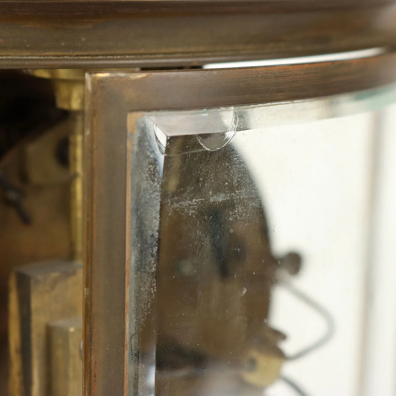 Bronze and glass table clock, 20th century 8