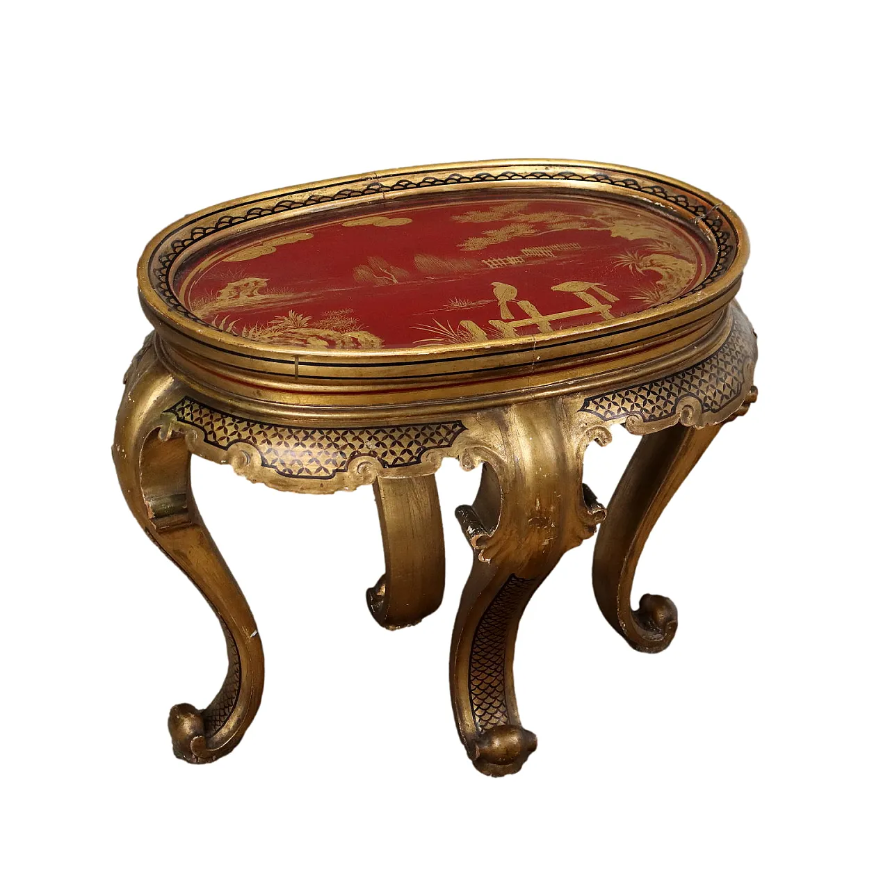 Lacquered wooden tray table, early 20th century 1