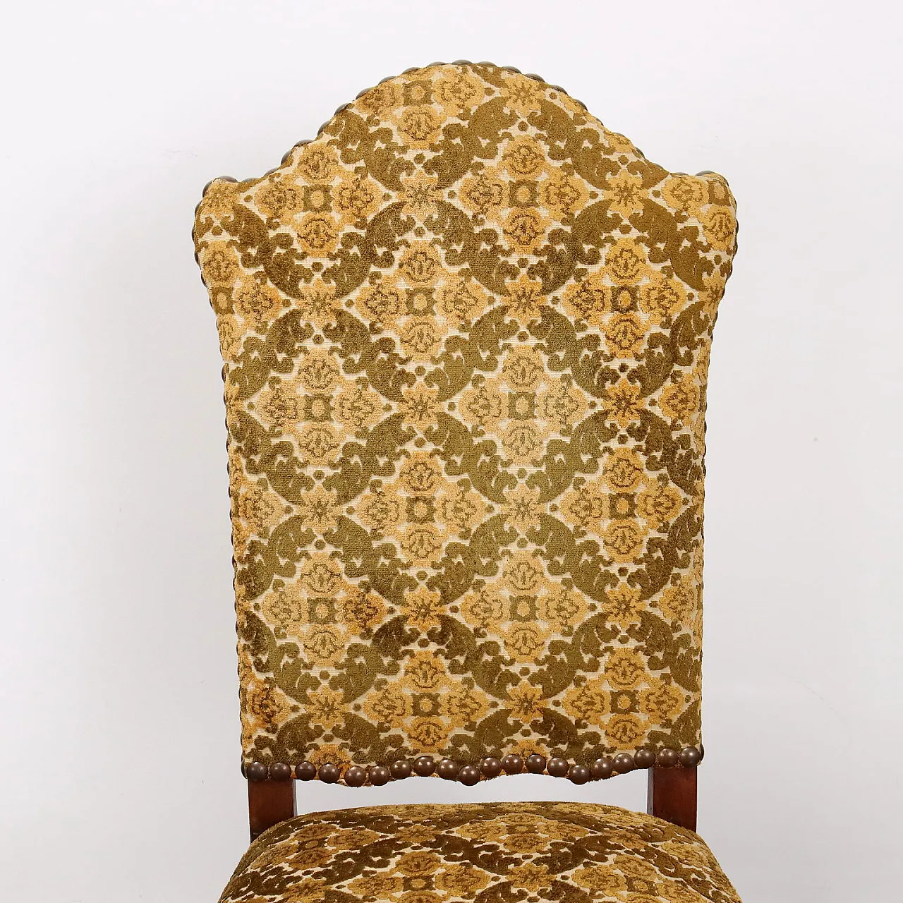 6 Damasque walnut chairs, late 20th century 4