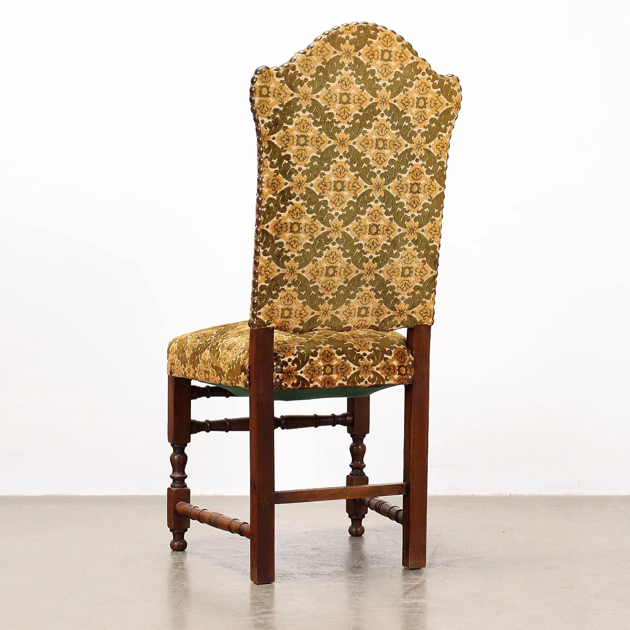 6 Damasque walnut chairs, late 20th century 8