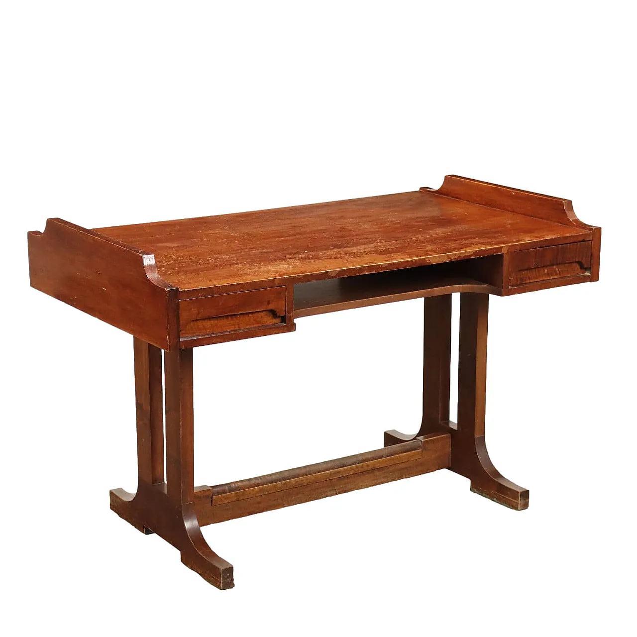 Teak veneered wood writing desk, 1960s 1