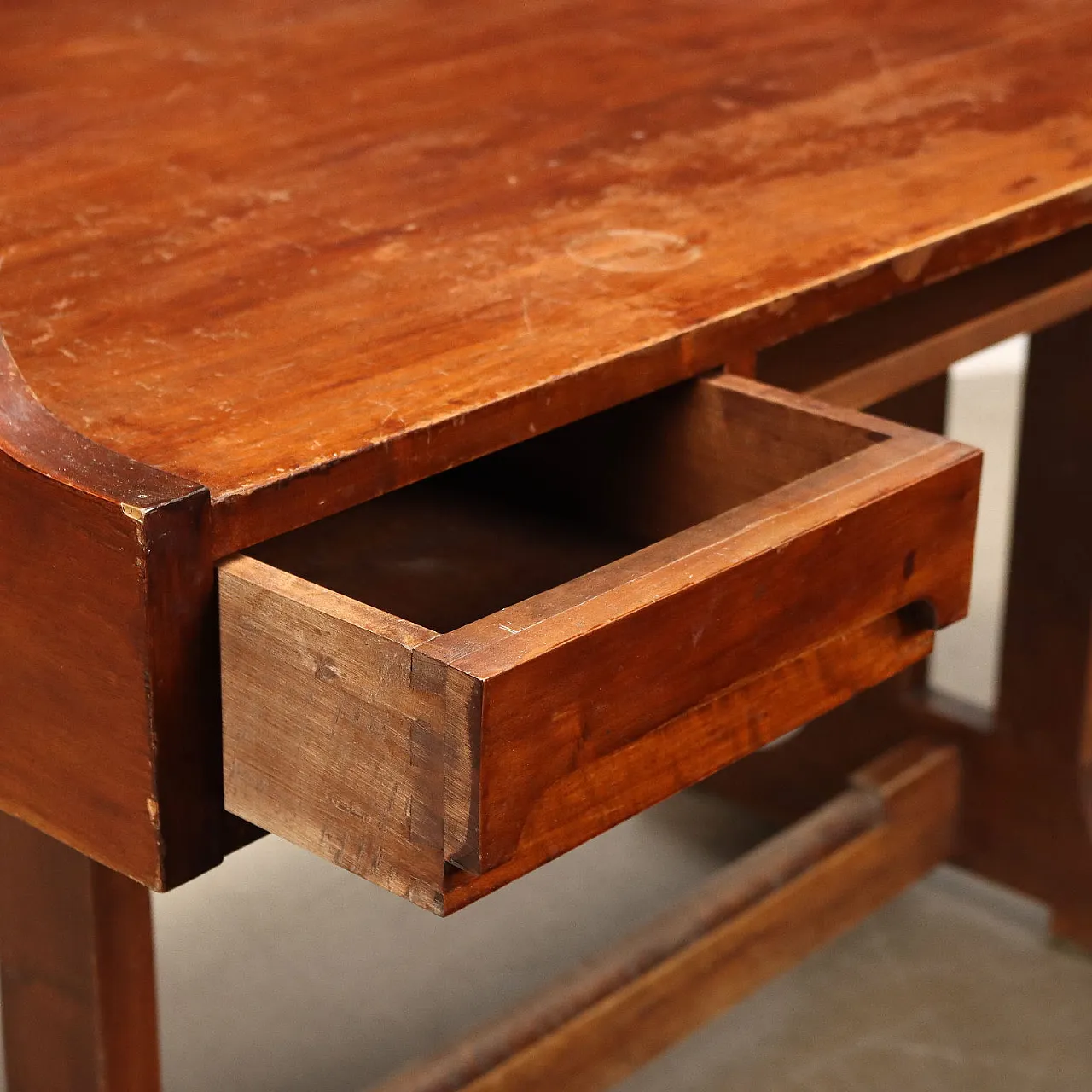 Teak veneered wood writing desk, 1960s 4