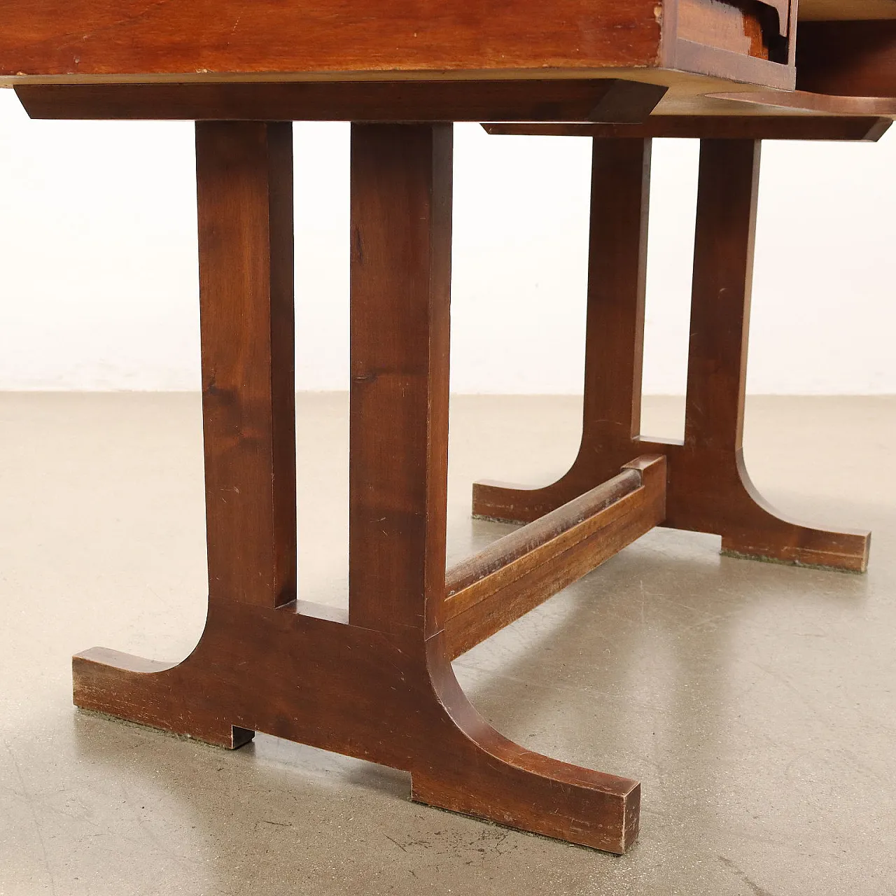 Teak veneered wood writing desk, 1960s 7