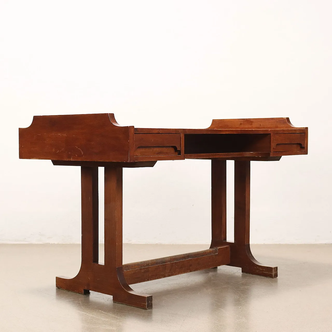 Teak veneered wood writing desk, 1960s 10