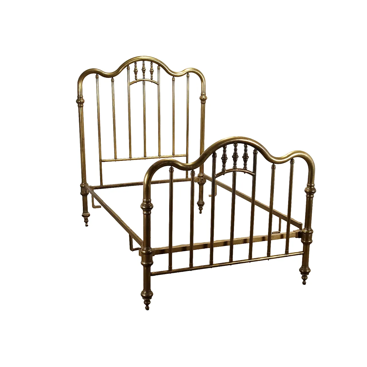 Antique brass bed, early 20th century 1