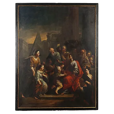 Painting Jesus and the Children, oil on canvas, 18th century