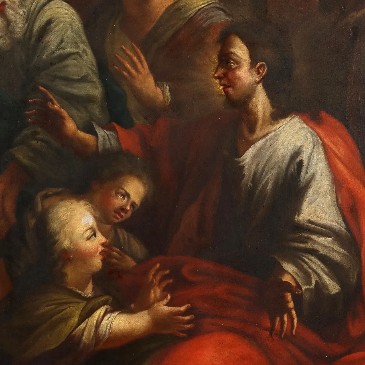 Painting Jesus and the Children, oil on canvas, 18th century 4