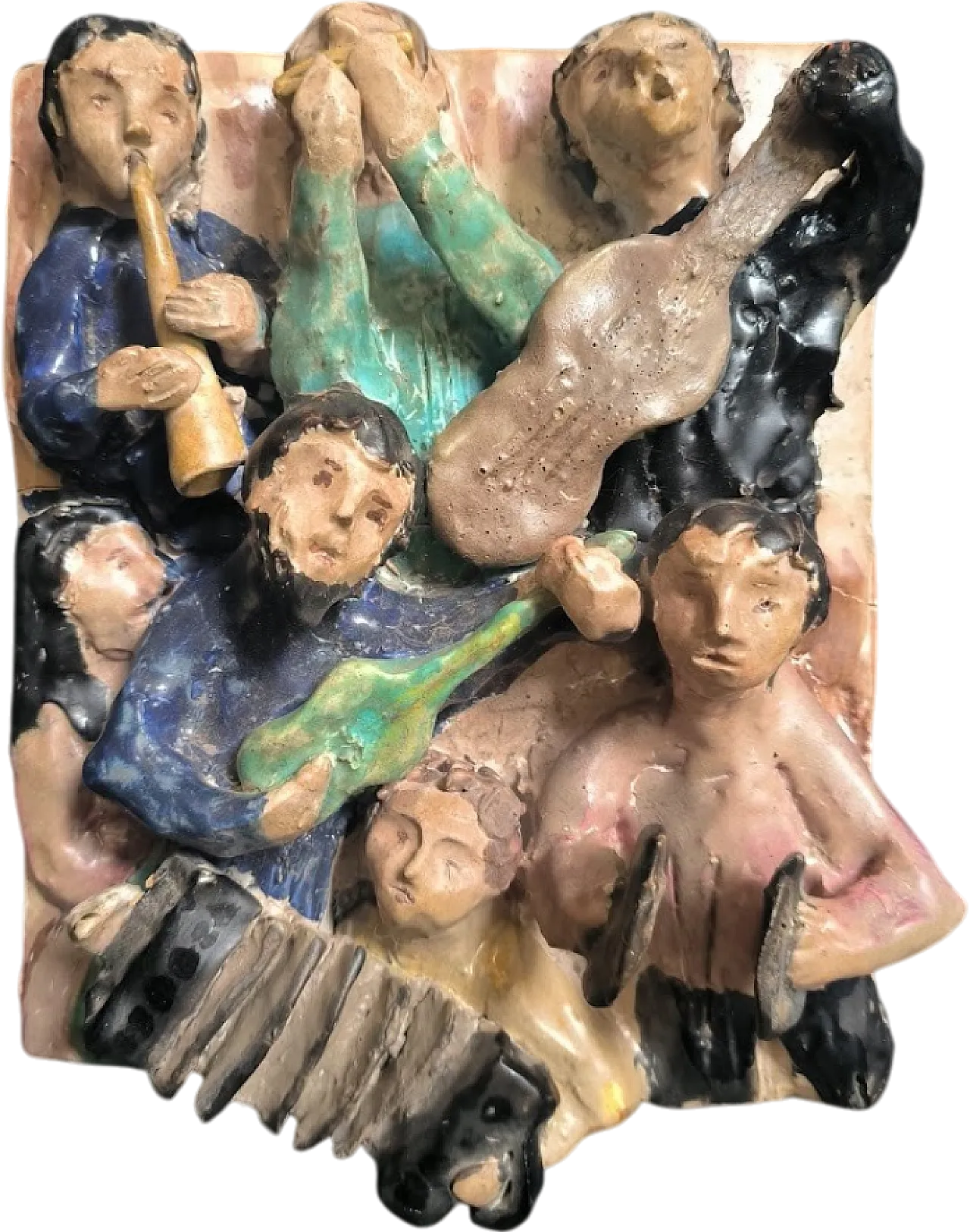 Scultura "I jazzisti" Ceramica italiana d'artista, anni '60 15