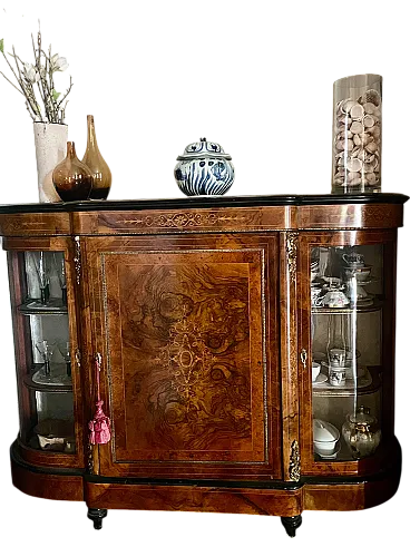 Credenza in radica di noce, primo '900