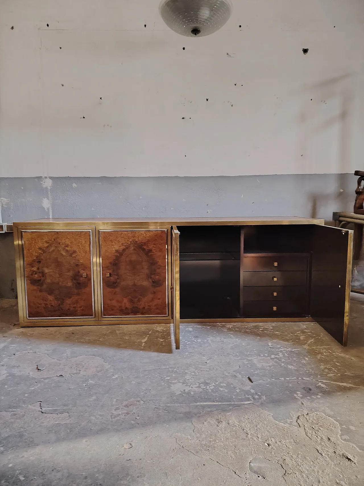 Hollywood Regency Sideboard sideboard in briarwood, 1970s 1