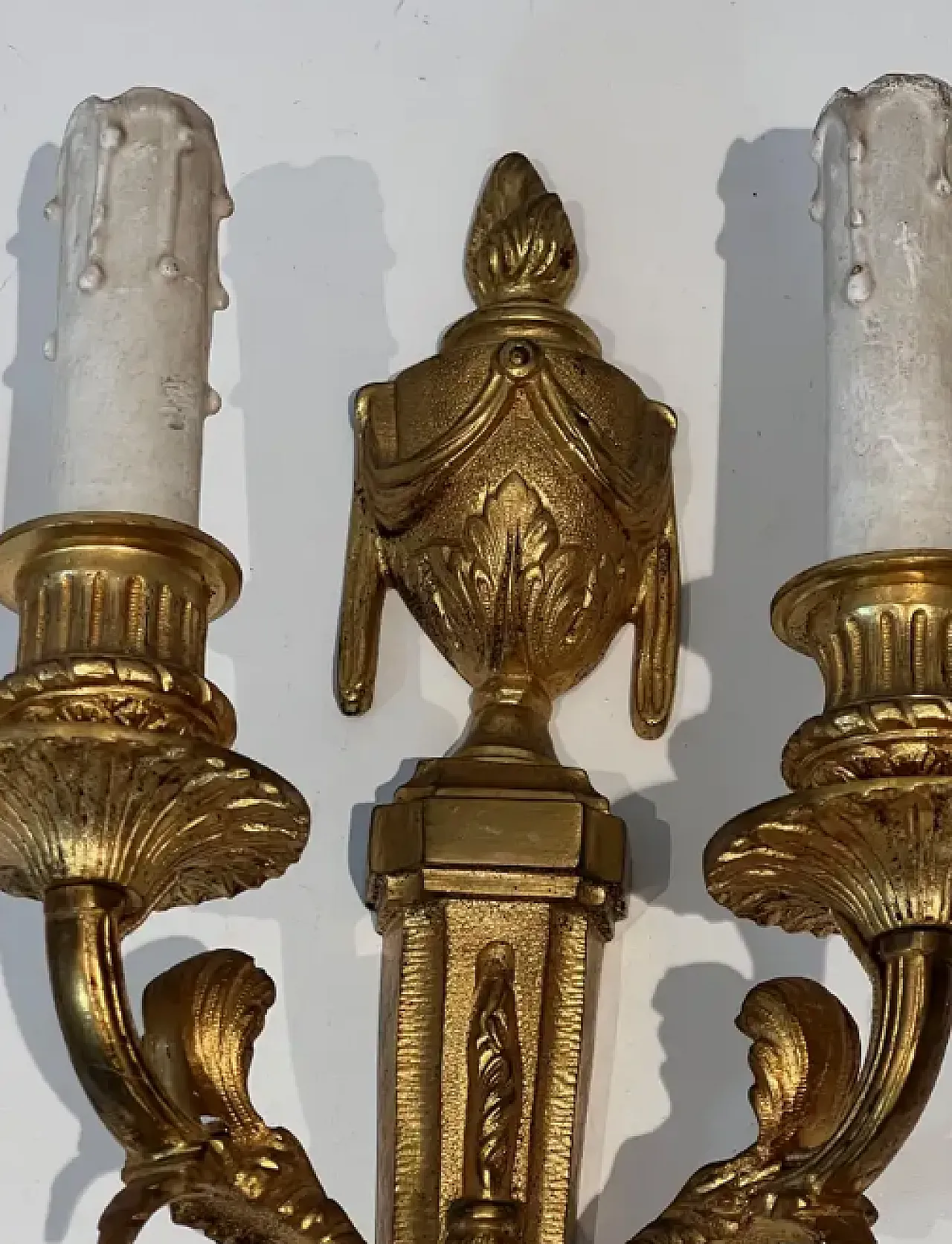 4 bronze wall lamps in Louis XVI style, 1940s 7