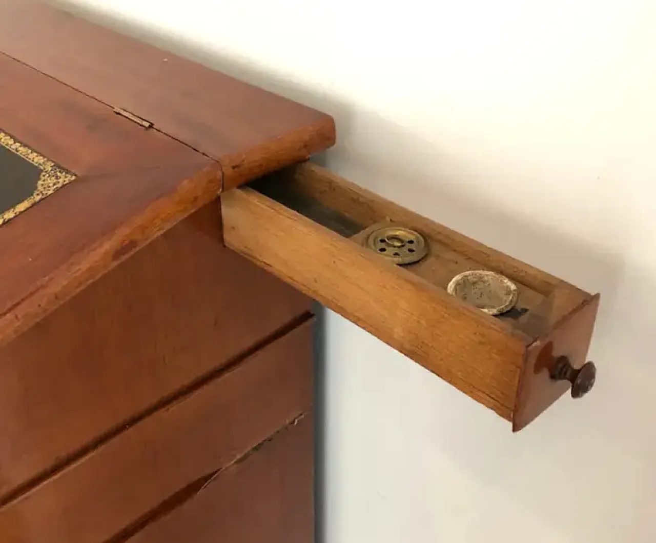 Mahogany and leather notary furniture, 1950s 8