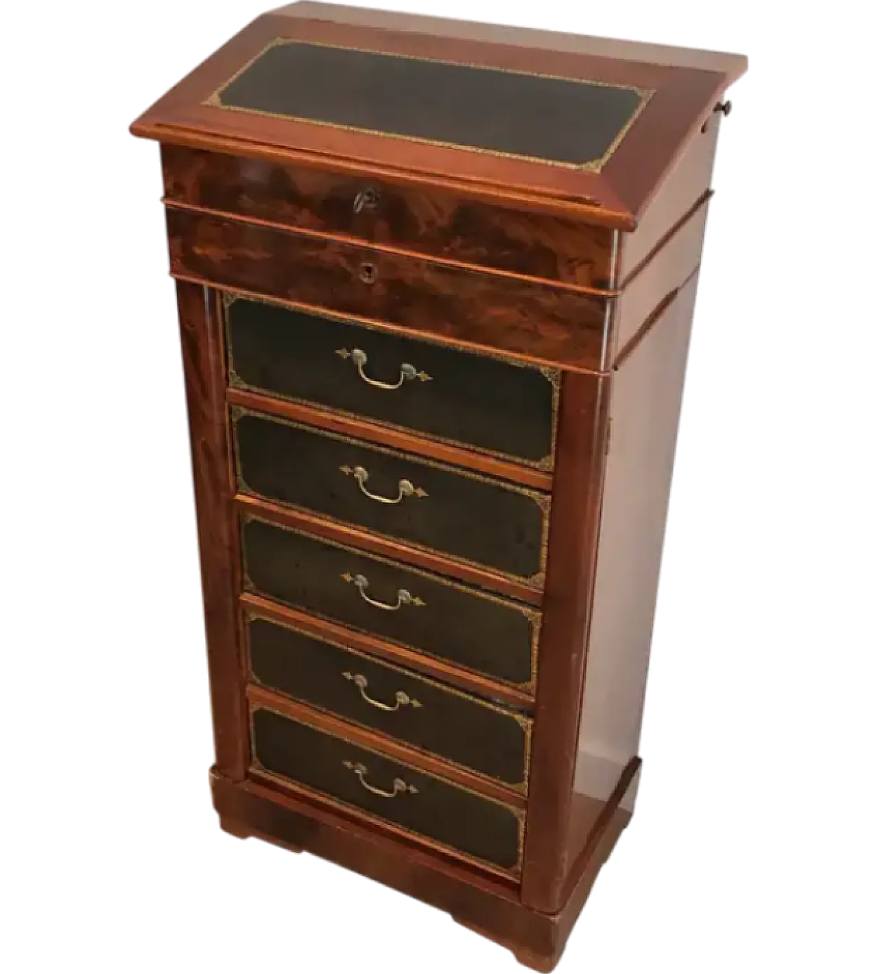 Mahogany and leather notary furniture, 1950s 16