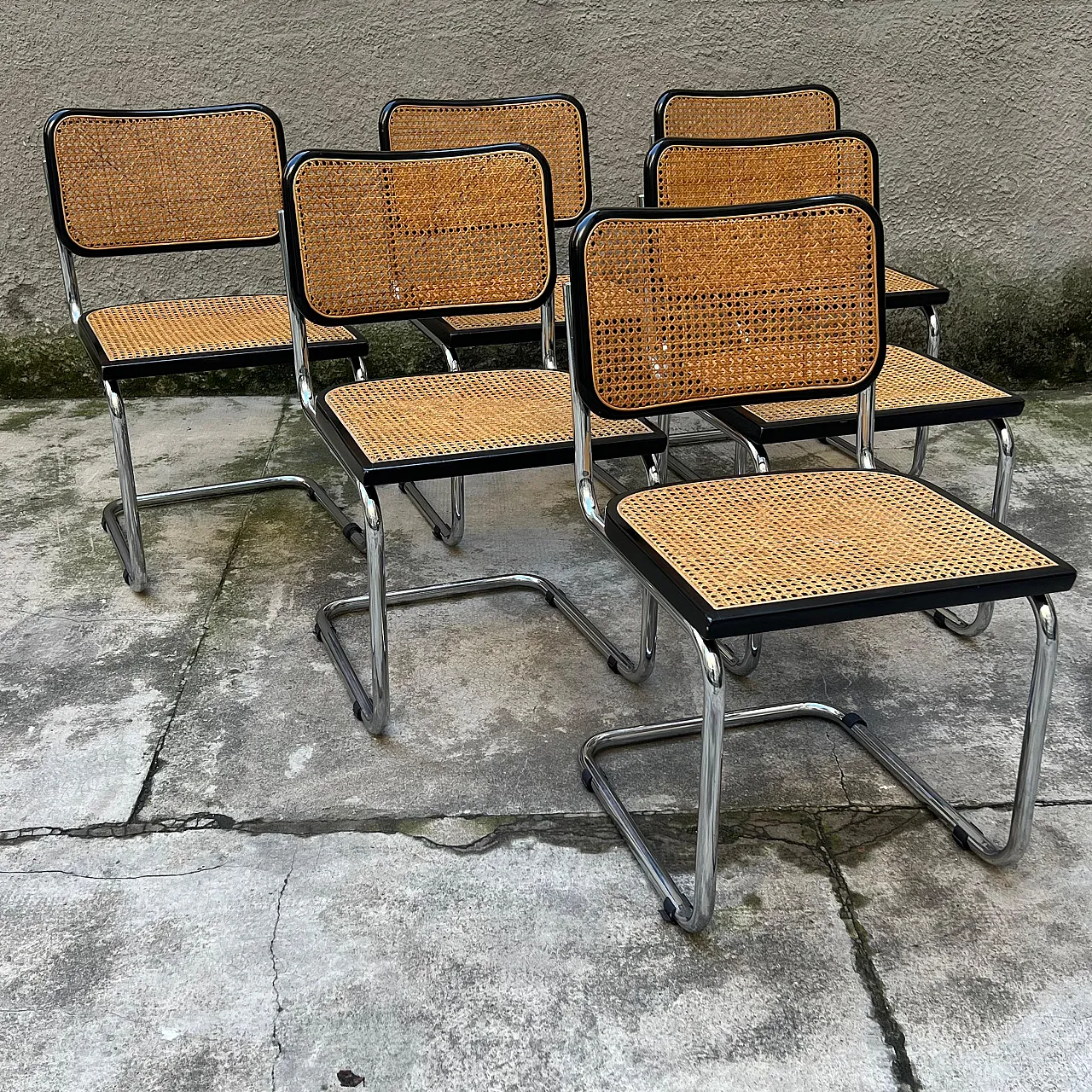 6 Chairs in the style of Marcel Breuer's Cesca model, 1980s 3