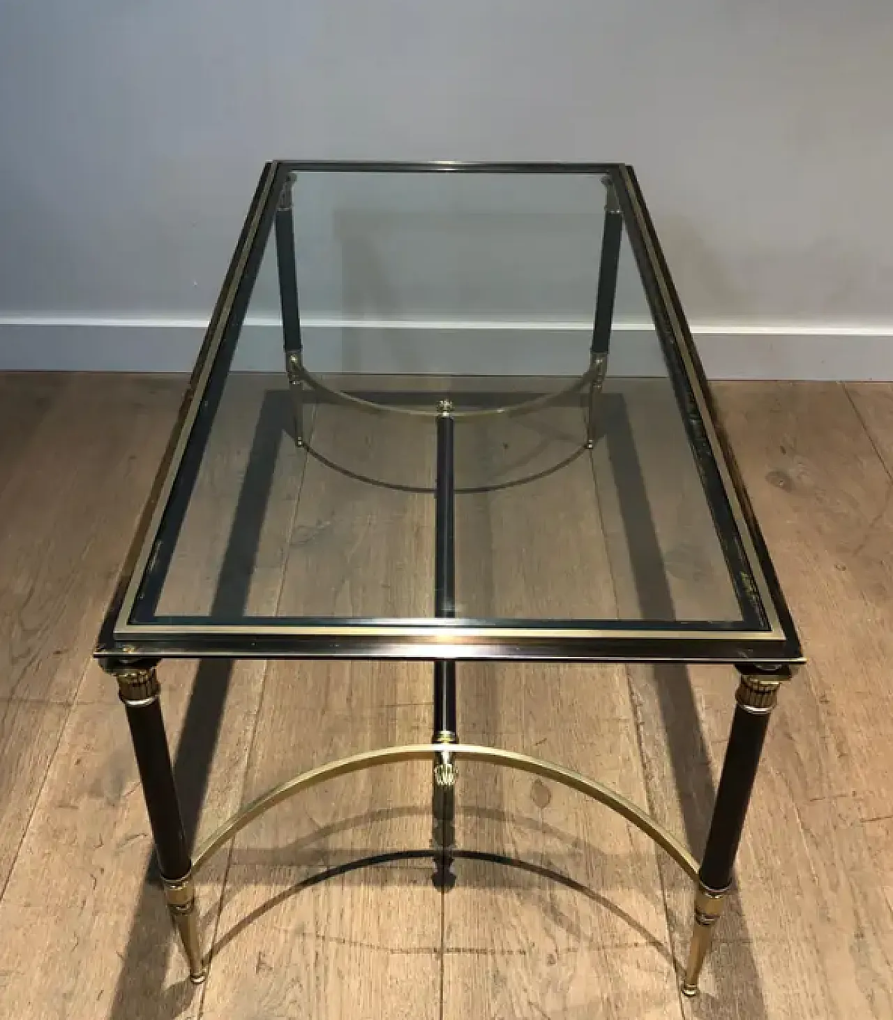 Brushed steel and brass coffee table by Maison Jansen, 1940s 11